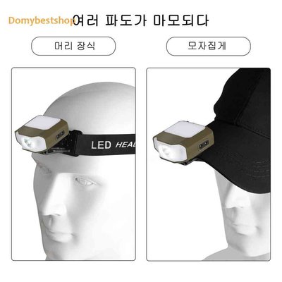 防水傳感器野營頭燈應急 6 種模式 COB LED 帽夾頭燈-星紀汽車/戶外用品