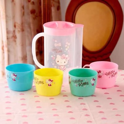 日系卡通KITTY創意水具冷水壺茶具耐熱客廳水杯咖啡杯茶杯可愛家用杯子套裝