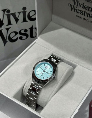 VIVIENNE WESTWOOD Fenchurch 粉彩藍綠色錶盤 銀色不鏽鋼錶帶 石英 女士手錶 VV292TQSL