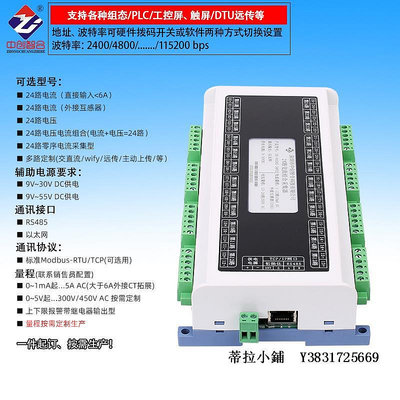新品網絡型24路交流電壓電流諧波測量檢測采集器以太網Modbustcp通訊現貨