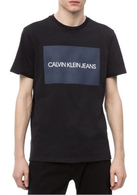 CK Calvin Klein Jeans 短袖 T恤 現貨 四方格 LOGO 黑色
