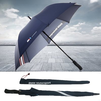 下殺-BMW Motosport 長柄雨傘 超大雙人防風直柄雨傘 男士長柄雨傘 遮陽傘 防風太陽傘 晴雨傘 車載雨傘