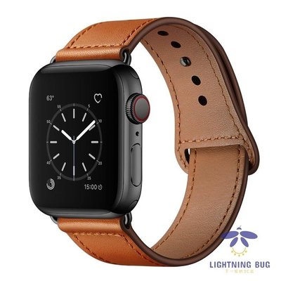 現貨熱銷-適用於蘋果手錶牛皮錶帶iwatch 5 4 3 2 1 智慧手錶腕帶 手錶帶apple watch新款真皮錶帶