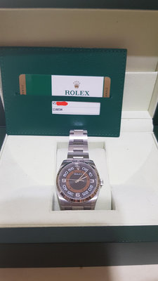 ROLEX 勞力士 116034 蠔式黑色同心圓面盤 自動上鍊機械男錶(2018年錶)