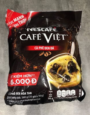 越南進口 NESCAFE CAFE VIET /雀巢二合一黑咖啡速溶冰咖啡包。16g/35小包/560g/1袋。現貨！