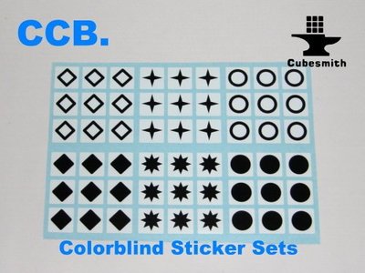 Colorblind CCB.3×3×3魔術方塊專用高品質色盲PVC貼紙(附轉貼膜)