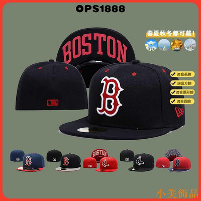 晴天飾品MLB 尺寸帽 全封棒球帽 波士頓紅襪隊 Boston Red Sox 潮帽 防晒帽 嘻哈帽 滑板帽 街舞帽 男女