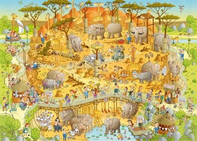 〔無孔Blue〕德國雷諾瓦HEYE-非洲棲息地-1000片拼圖