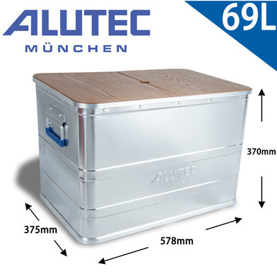 台灣總代理 德國ALUTEC-LOGIC系列 露營收納 居家收納 鋁製輕量化分類鋁箱 (69L)-含蓋