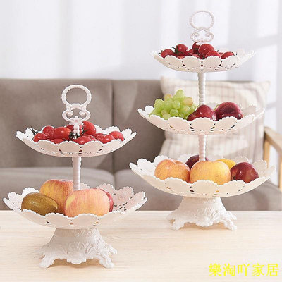 多層水果盤 創意三層蛋糕架子 時尚乾果零食盤 糖果盤 現代客廳家用收納盒