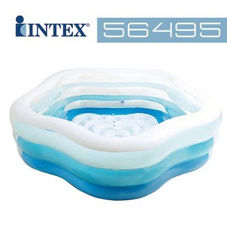 【小瓶子的雜貨小舖】美國 INTEX 英泰斯 海洋星形充氣泳池(有氣墊) 球池 戲水池 56495