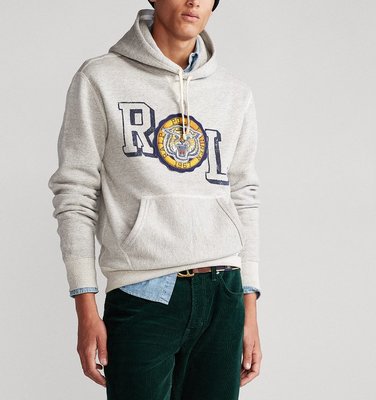 【RL男生館】【POLO Ralph Lauren復古老虎貼布連帽T恤】【RL001K1】(XL)