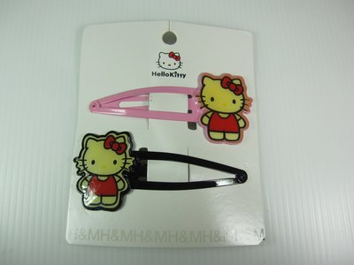 H&amp;M** 可愛Hello Kitty 大髮夾 兒童髮夾 (一組2個) 粉紅/黑色 各一個 特價