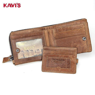 Kavis 男士短錢包復古錢包男士零錢包男士錢包-寶藏包包
