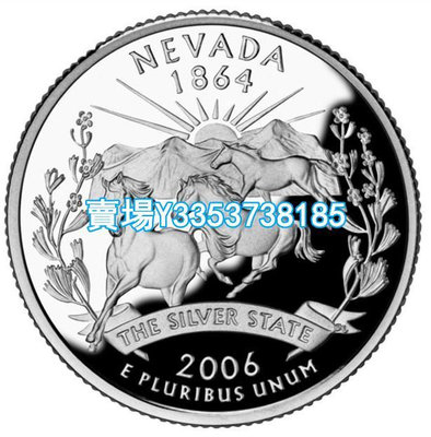 全新美國25分硬幣 50州紀念幣 2006年P版內華達州 24.3mm 紙幣 錢幣 紀念幣【古幣之緣】1060