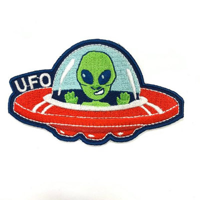 【A-ONE】外星人UFO 外套皮夾 皮包 手機 刺繡貼布 電繡貼 背膠補丁 電繡刺繡布章NO.224