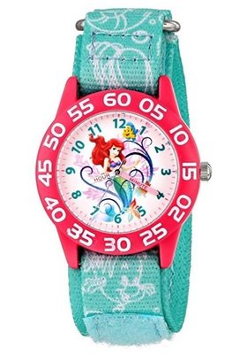 現貨 美國 Disney Ariel 小美人魚熱賣款 石英機芯 可愛兒童手錶 石英錶 指針學習錶 尼龍錶帶 生日 聖誕禮