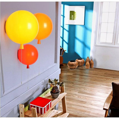 北歐壁燈現代彩色氣球燈北歐簡約玄關過道幼兒園餐廳臥室床頭燈兒童房壁燈