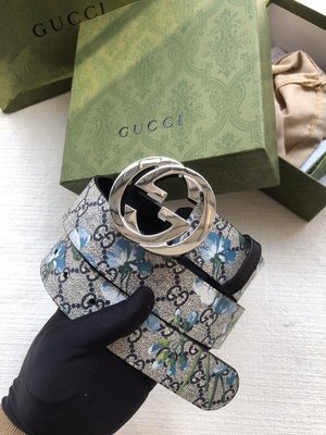 Jisoo代購 Gucci花朵新款時尚腰帶 百搭休閒皮帶 男士商務經典腰帶
