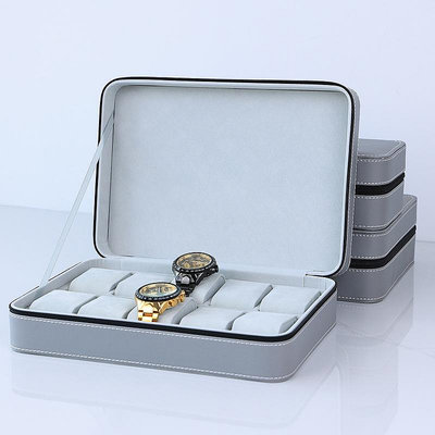 錶盒 展示盒 檀韻致遠PU皮革6位10位12位拉鏈手錶包批發手錶盒珠寶首飾收納盒