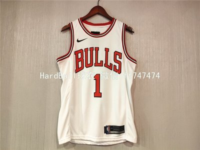德瑞克·羅斯（Derrick Rose）NBA芝加哥公牛隊  熱轉印款式 球衣 1號 白色