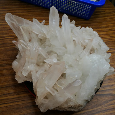 [友克鑫礦業]ac1419約重6.9kg-粗柱白水晶簇 水晶柱 原礦