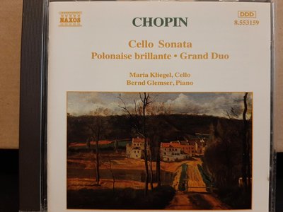 Kliegel,Glemser,Chopin-Cell.s,Polonaise Brillante etc,克列蓋兒，蕭邦-大提琴奏鳴曲，華麗波蘭舞曲等，如新。
