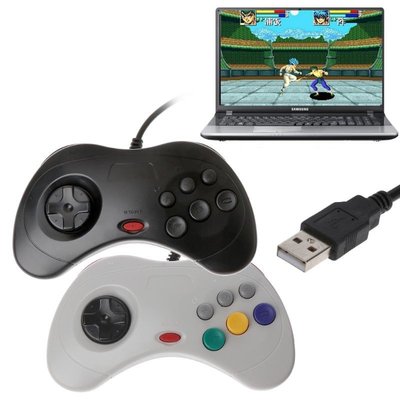 cilleの屋 【新店促銷】適用於Sega Saturn PC的USB Classic遊戲手柄控制器有線遊戲手柄遊戲手柄