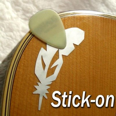 園之屋 缺貨 日本製 Inlay sticker 羽毛 Pick 撥片 黏性貼 木 電 吉他 烏克麗麗 琴身/護板貼紙