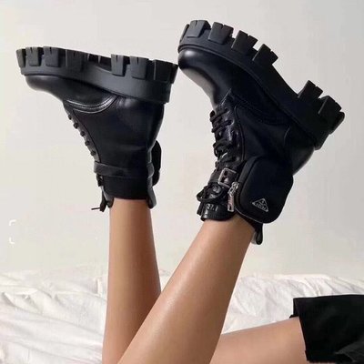 【妖妖代購】Prada蔡徐坤同款包包系列皮革中筒靴