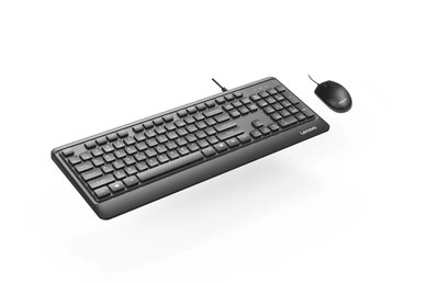 下殺-鍵盤聯想有線鍵盤鼠標套裝KM102筆記本臺式電腦家用辦公巧克力鍵鼠套