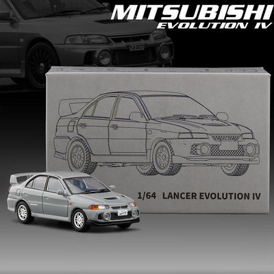 跑車擺件 正品JKM 1/64 三菱EVO Mitsubishi Lancer  Evolution 四代經典合金汽車模型跑車金屬收藏