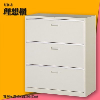 理想櫃 UD-3 一般抽屜三層式 文件櫃 收納櫃 分類櫃 報表櫃 隔間櫃 置物櫃