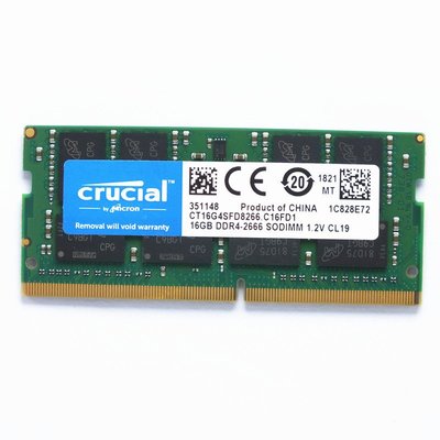Crucial英睿達16G DDR4 2666V CT16G4SFD8266.C16FD1筆電記憶體條
