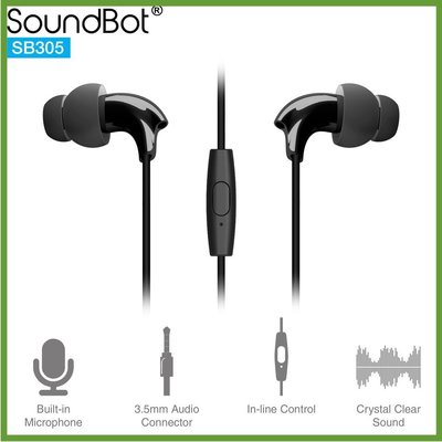 美國聲霸SoundBot 運動防汗耳機超重低音 防水耳掛 有線耳機 通話耳機 3.5mm