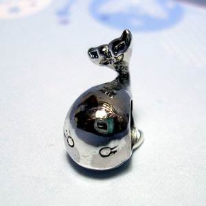 琥珀貓銀飾DIY【925純銀飾品】造型大孔珠~N9701~鯨魚~一個