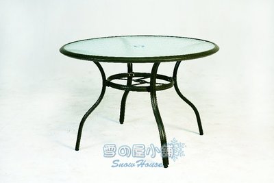 ╭☆雪之屋小舖☆╯峇里島鋁合金玻璃圓桌/戶外休閒桌椅 A44L34