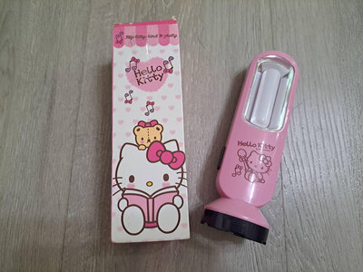 全新款 Hello kitty 多功能二用手電筒（粉紅色）桌上型 直立 電燈 兒童 露營燈