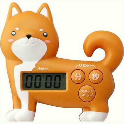 [日本進口] 柴犬計時器779433$250 - 棕/黑2色約8*8.5*2cm背面有吸鐵,可以吸在冰箱,微波爐,烤箱上面