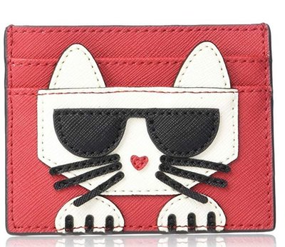 預購 美國帶回 正版授權 Karl Lagerfeld 卡爾老佛爺 超可愛貓咪 火紅 信用卡夾 卡夾 皮夾