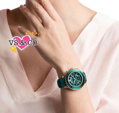 ❤️VS & CO ❤️美國outlet代購 施華洛世奇經典暢銷款水鑽綠魔鬼三眼錶 手錶 腕錶