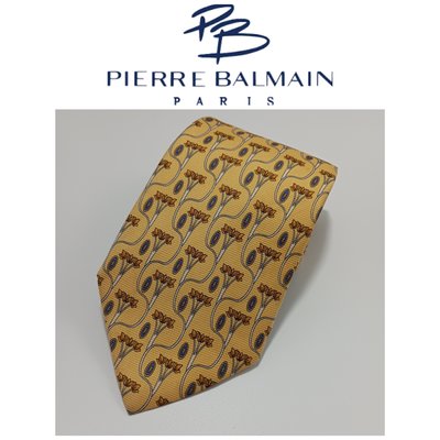 【皮老闆二店】 二手真品  PIERRE BALMAIN 皮爾帕門 領帶 手打領帶 狀態不錯西裝 正式領帶 Z971