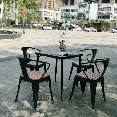 WAN戶外桌椅組合室外陽臺庭院鐵藝小茶幾簡約花園咖啡廳休閑桌椅