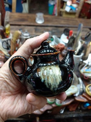 大草原文物館，60，70年代老茶壺，天目兔毫壺，特價一天