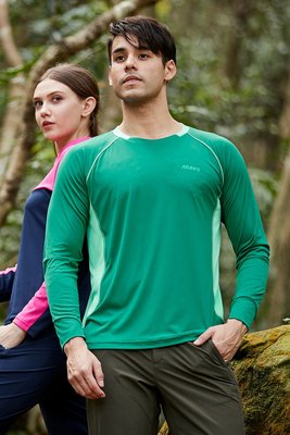 (登山屋)ATUNAS 歐都納男款長袖排汗T恤A1TSBB01M松綠