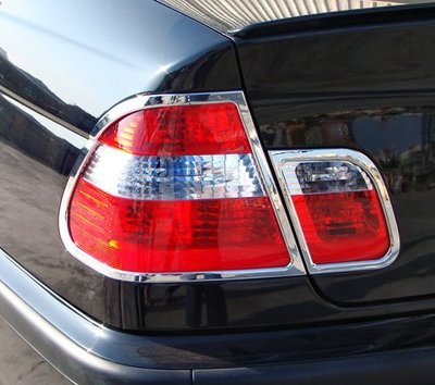 圓夢工廠 BMW 3 E46 2001~2005 318 320 323 325 330 改裝鍍鉻銀 後燈框 尾燈框飾貼