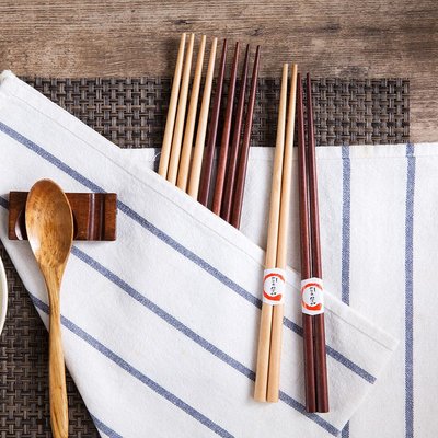 品如衣櫃 置物架 调料盒 居家家 鐵木筷子單雙家用中式餐具 創意實木環保防霉防滑荷葉筷子
