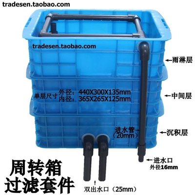 魚缸周轉箱過濾套件 水池過濾箱 簡易過濾系統套件 水族~特價