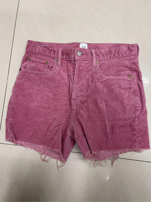 銅板價 二手 GAP 莓果色 短褲 抽鬚 女裝 M號 褲子