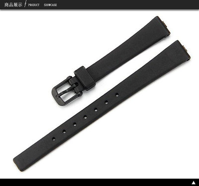 代用卡西歐錶帶LQ-139小圓錶小錶盤黑錶女款12mm樹脂橡膠